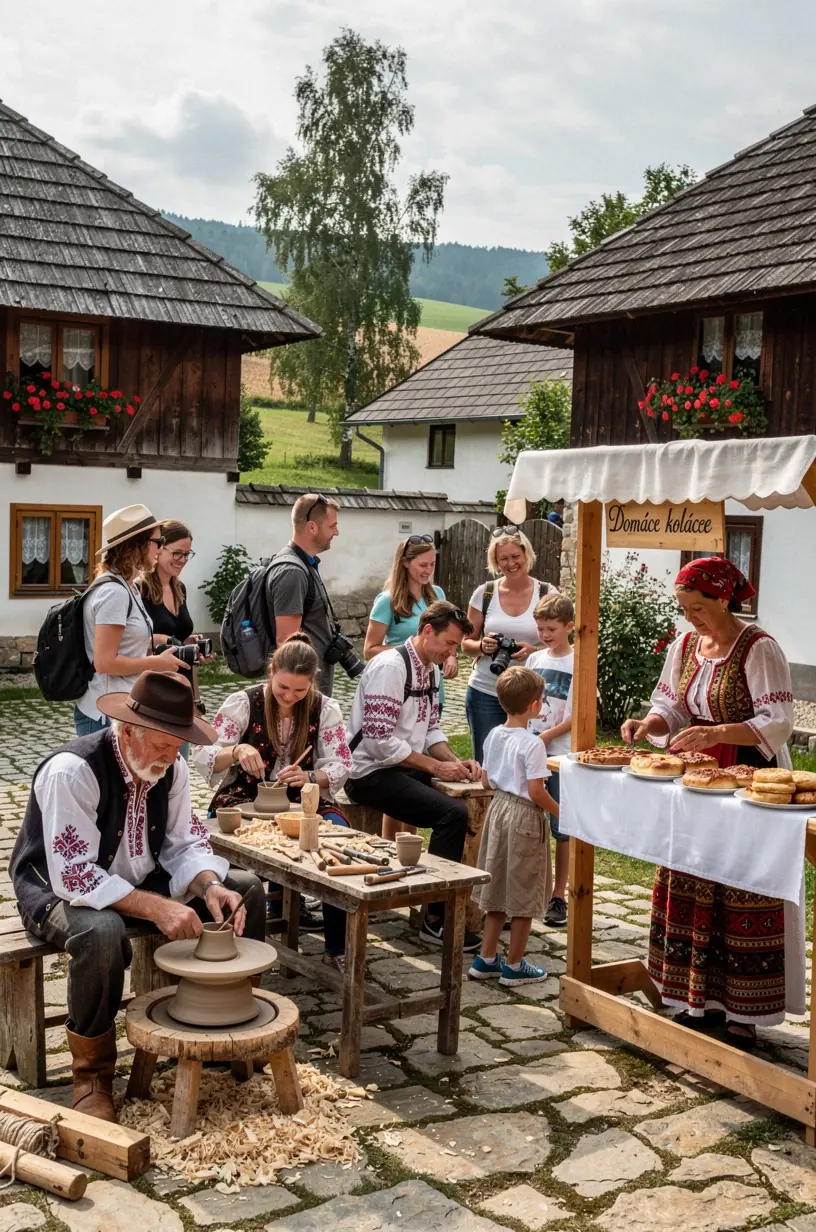 Rozhľadňa na vrchole kopca s výhľadom na okolitú prírodu a vzdialené horské masívy.